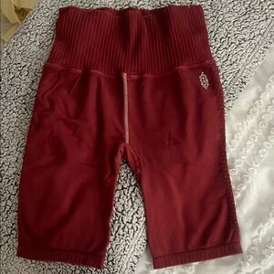 Free People Movement Maroon Biker Shorts